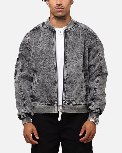 Saint Morta Flight Denim Jacket Black Stonewash