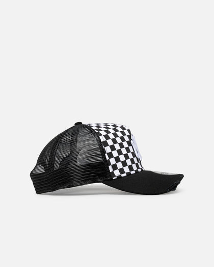 New Era New York Yankees 'Checker Trucker' 9FORTY A-Frame Trucker Snapback White