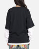 G N Roses Roses Layered Long Sleeve T-Shirt Black Wash