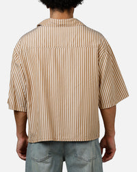 MNML Strip One Pocket Pajama Shirt Brown/Cream