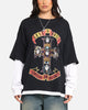 G N Roses Roses Layered Long Sleeve T-Shirt Black Wash