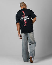 Loiter Cybernetics Heavyweight T-Shirt Black Acidwash