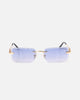 Belvoir & Co Hampton Diamond Cut Sunglasses Gold/Blue