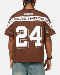 Mitchell & Ness Las Vegas Raiders Beastmode Boxy Mesh T-Shirt Chocolate Brown