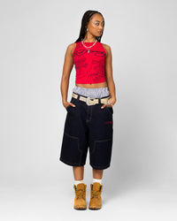 Ed Hardy Dragon Jorts Indigo