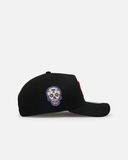 New Era Texas Rangers 'Sugar Skull Side Patch' 9FORTY A-Frame Snapback Black/Red/Green