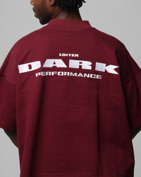 Loiter Dark Performance T-Shirt Burgandy