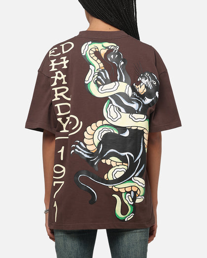 Ed Hardy Panther T-Shirt Brown