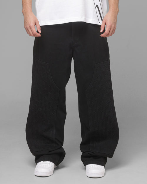 Loiter Double Knee Star Born Jeans Black