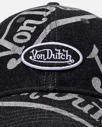Von Dutch Bleach Oval Dad Strapback Cap Black