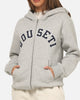 Vouseti Varsity Zip Hoodie Grey Marle