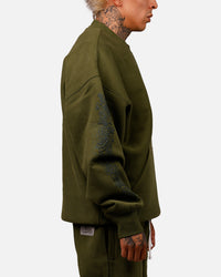 Carre Botanical Oversized Crewneck Forest Green