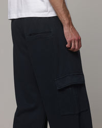 American Thrift Cargo Wide Leg Track Pants Washed Black