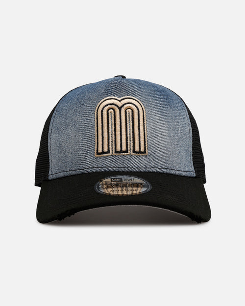 New Era Mexico National Baseball Team 'Bleach' 9FORTY A-Frame Trucker Snapback Denim