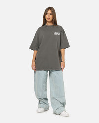 Carre Tag Mock Neck T-Shirt Black Acidwash