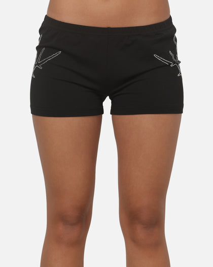 Ed Hardy Women's Silver Lining Mini Shorts Black