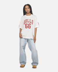 Mitchell & Ness Chicago Bulls Open Mesh T-Shirt Cream