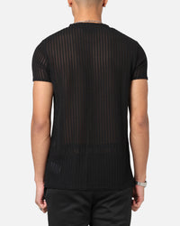 Sik Silk Textured Muscle Fit T-Shirt Black