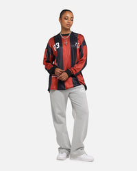 Carre Academy Oversized Long Sleeve T-Shirt Red/Black