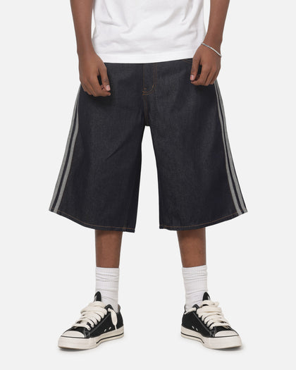 Adidas  Adicolor Jorts Mid-Rise Straight Leg Firebird Shorts Indigo Denim
