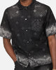 Criminal Damage Laser Print Denim Button Up Shirt Washed Black