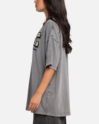 Carre Sacred Letter Mock Neck T-Shirt Washed Charcoal
