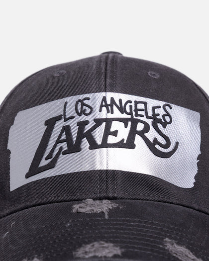 Mitchell & Ness Los Angeles Lakers 'Duct Tape' Dad Fit Strapback Washed Black