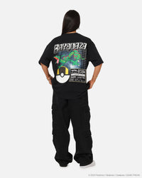 The Pokémon Collection By 73Studio Rayquaza T-Shirt Black Acidwash
