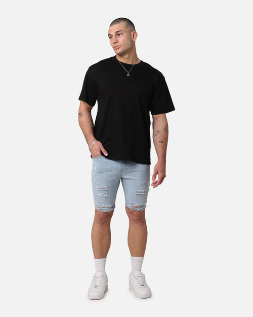Saint Morta Thrashed Shorts Pale Blue