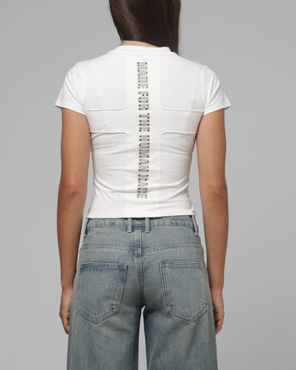 Loiter Women's In Distress Baby T-Shirt Off White