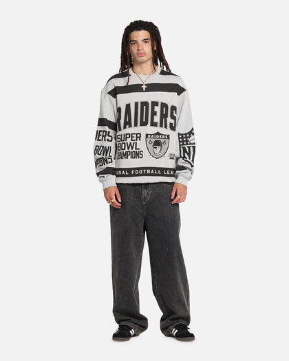 Mitchell & Ness Las Vegas Raiders Letterform Crewneck Grey Marle/Official Team Color