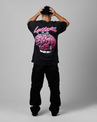 Loiter Brain Rot Vintage T-Shirt Black Acidwash