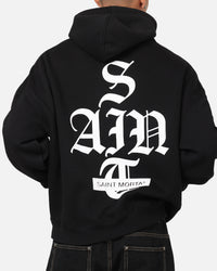 Saint Morta Gothic Stack Boxy Hoodie Black