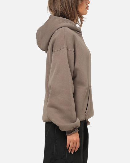 Jordan Brooklyn Fleece Oversized Hoodie Olive Grey