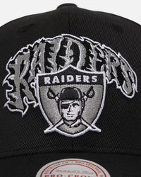 Mitchell & Ness Las Vegas Raiders Flames Pro Crown Snapback Black
