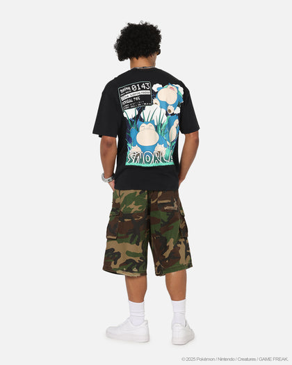 The Pokémon Collection By 73Studio Snorlax Vintage T-Shirt Off Black