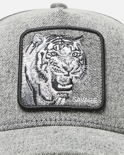Goorin Bros Denim Savage Trucker Snapback Gray Denim