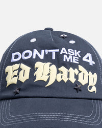 Ed Hardy Chrome Strapback Washed Blue