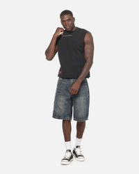 Saint Morta Saints Marked Cut Off Muscle T-Shirt Washed Black