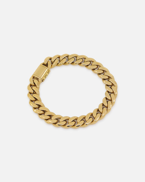 Saint Morta 10mm Cuban Bracelet Gold