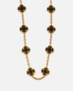 Saint Morta Onyx Clover Necklace Gold