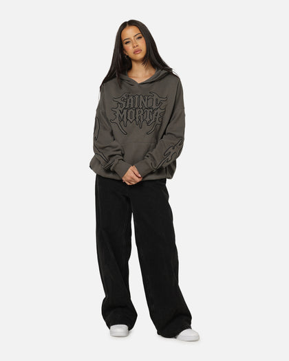 Saint Morta Crested Wing Hoodie Washed Charcoal