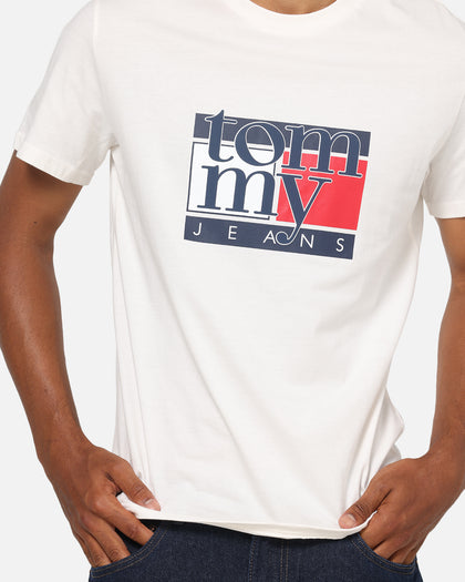 Tommy Jeans Slim RWB Flag T-Shirt Ancient White