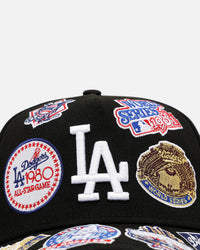 New Era Los Angeles Dodgers 'All Over Embroidery' 9FORTY A-Frame Snapback Black