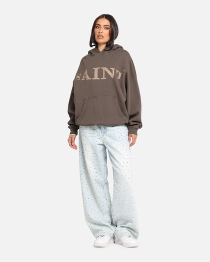 Saint Morta Vision Boxy Hoodie Brown