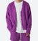 MNML Fuzzy Cardigan Sweater Purple