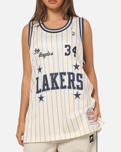 Mitchell & Ness Los Angeles Lakers Shaquille O'Neal #34 Playoff Energy Swingman Jersey Off White