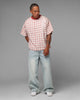 Loiter Script T-Shirt Pink Check