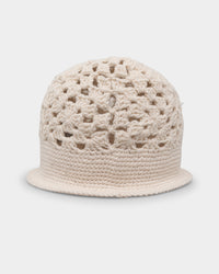 Loiter Crochet Bucket Hat Off White