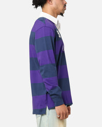 Bleacher Athletic Melbourne Storm NRL Stripe Rugby Polo Shirt Official Team Colour
